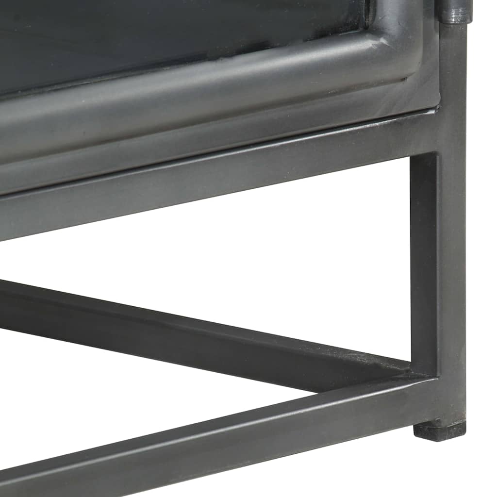 vidaXL Bedside Cabinet | Grey | Solid acacia wood, glass, steel | Medium 6