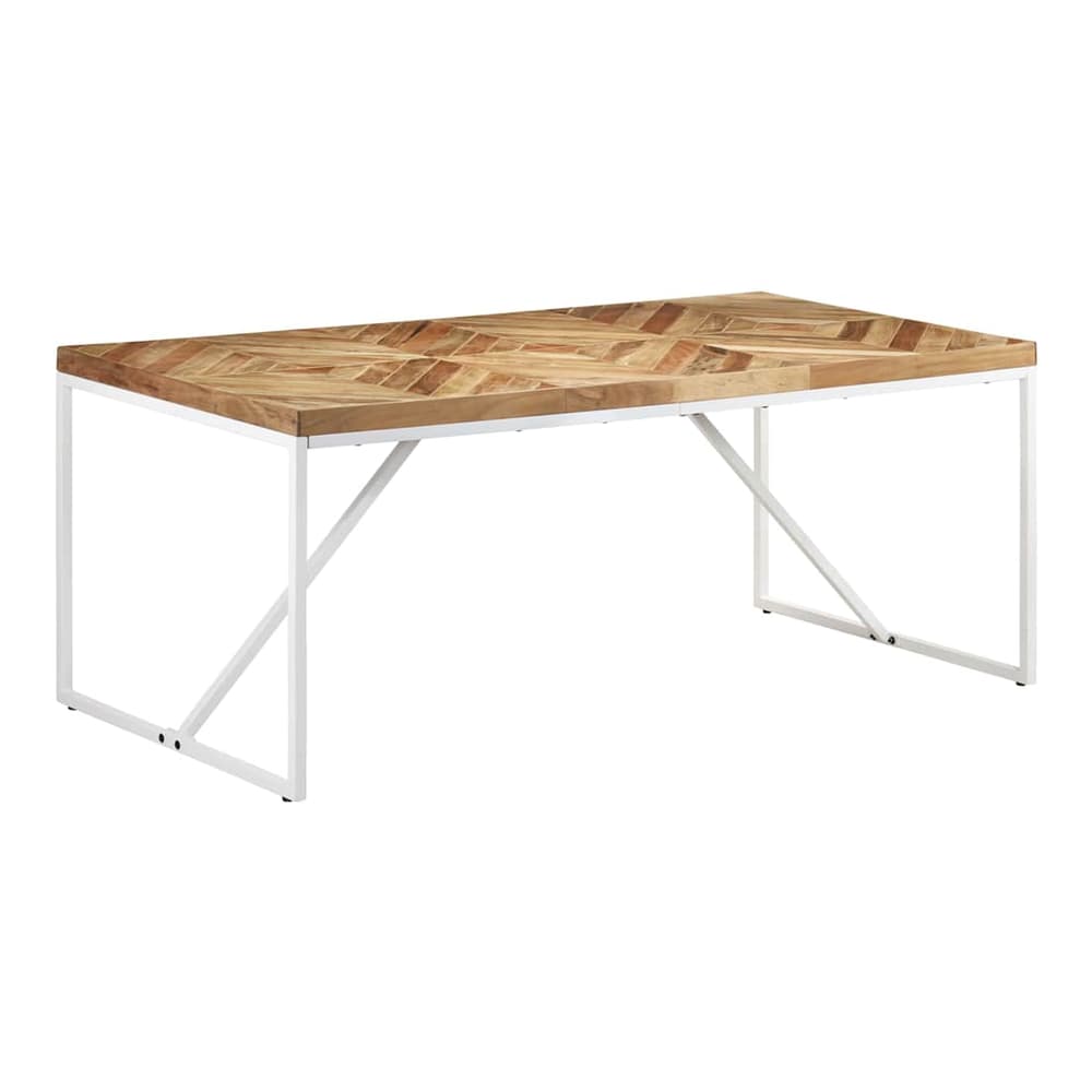 Dining Table Solid Acacia and Mango Wood White 180 cm 90 cm