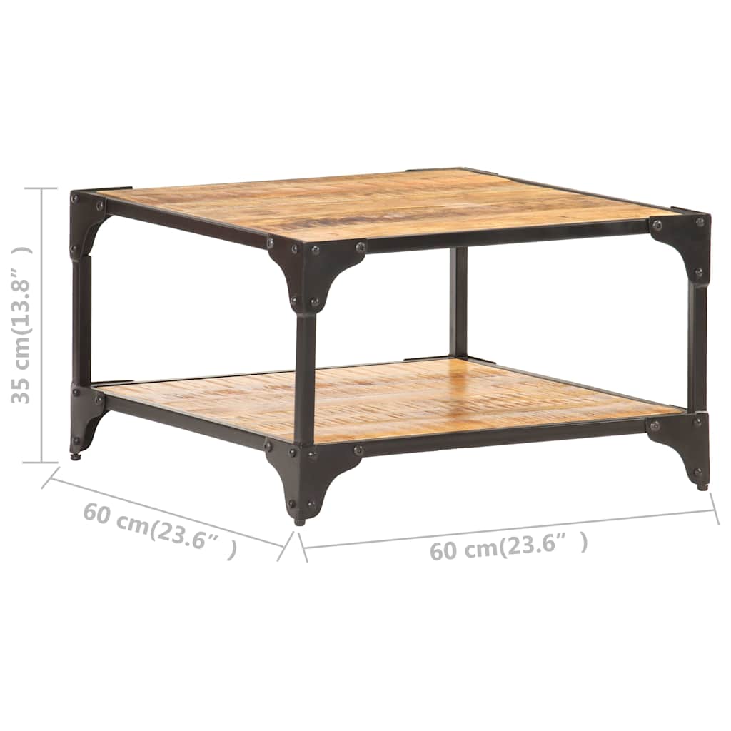 vidaXL Coffee Table | Rough natural wood grain | Solid mango wood and iron 6