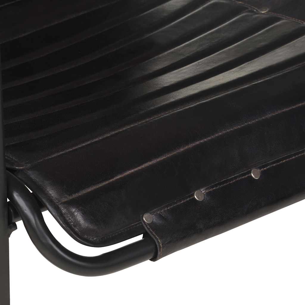 vidaXL Relaxing Armchair | Black | Real leather | Standard | Footrest | Armchair 6