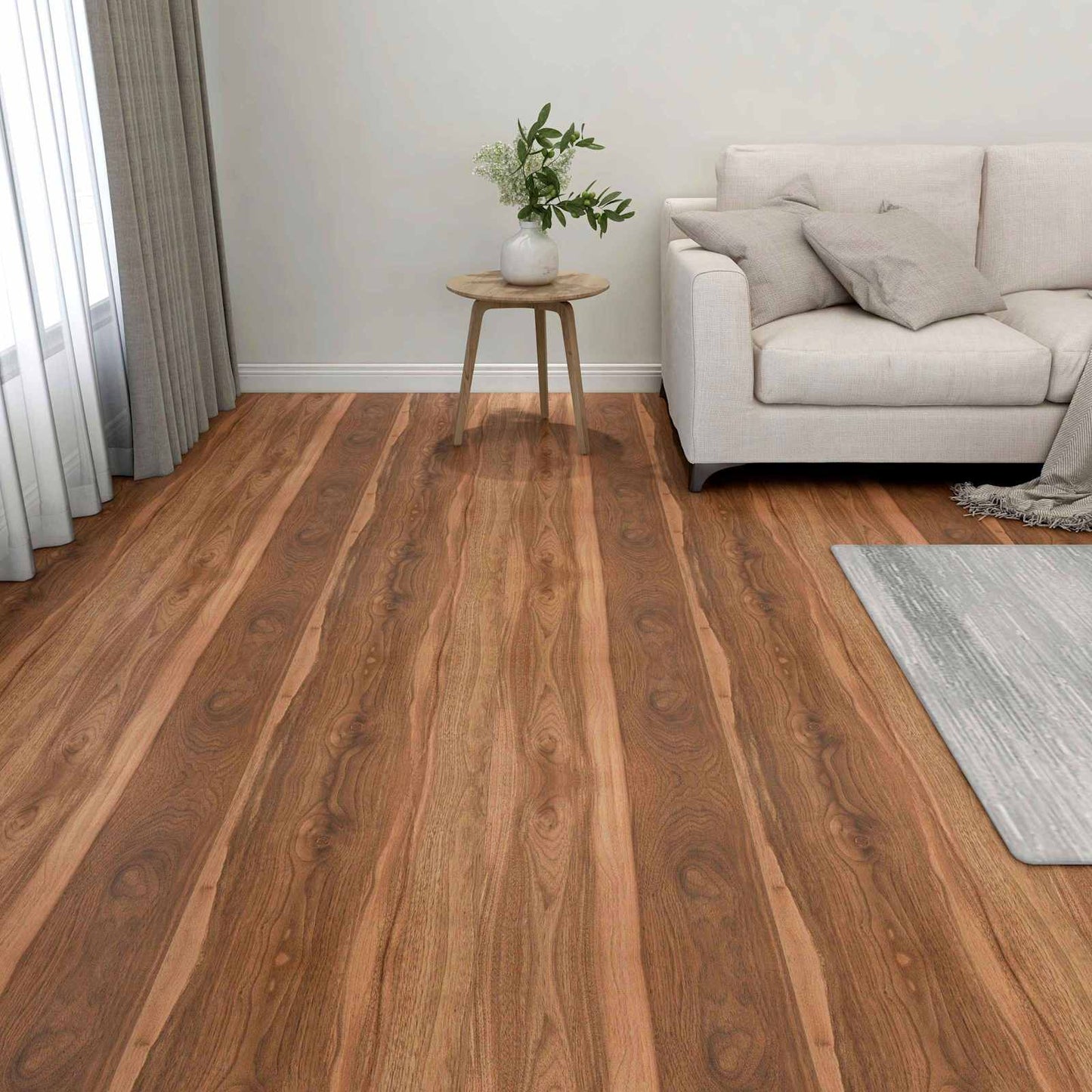 vidaXL Flooring Planks Dark Wood 5.11 m² 55 pcs PVC 1