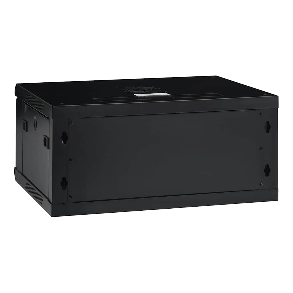 Network Cabinet with Storage Steel Black 60 cm 28.5 cm 45 cm