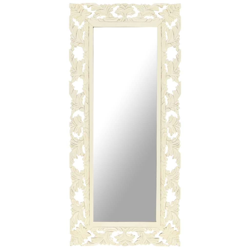 vidaXL Hand Carved Mirror 80x50 cm Solid Mango Wood