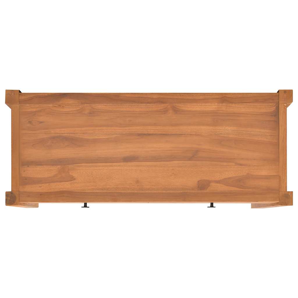 vidaXL TV Cabinet | Natural Teak | Teak Wood, Plywood | Medium | TV Cabinet 6