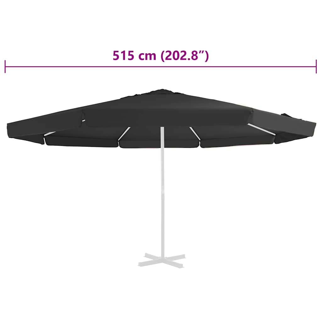 vidaXL Replacement Fabric | Black | 100% polyester | 500 cm diameter | Foldable 5