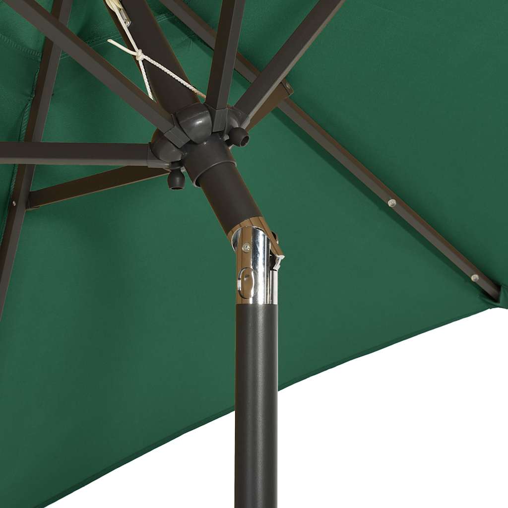 vidaXL Garden Parasol | Green and dark grey | Polyester, Aluminium 6