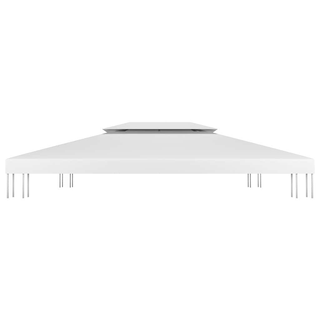 2-Tier Gazebo Top Cover 310 g/m² White 4 x 3 m