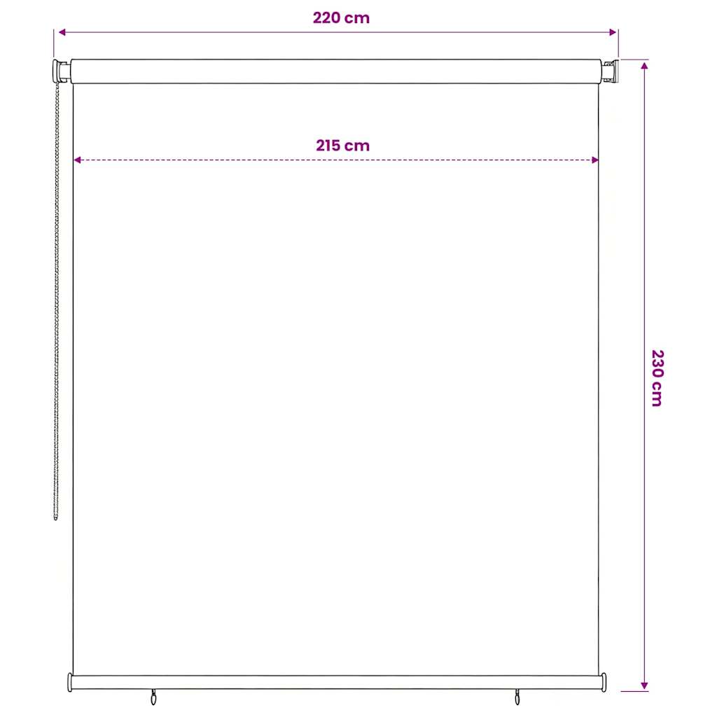vidaXL Outdoor Roller Blind 225(W)x230(H) cm Blue HDPE 6