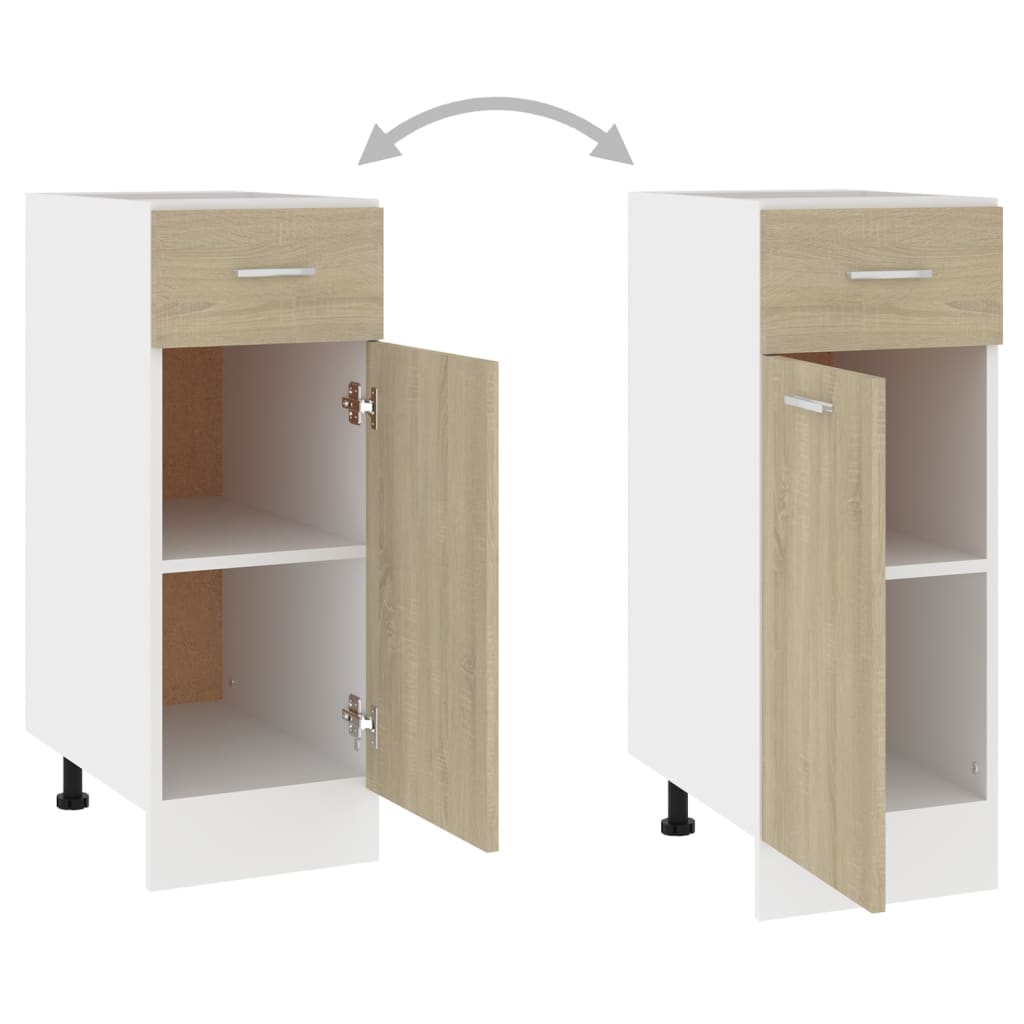 vidaXL Drawer Bottom Cabinet | Sonoma Oak | Engineered Wood | Compact 6