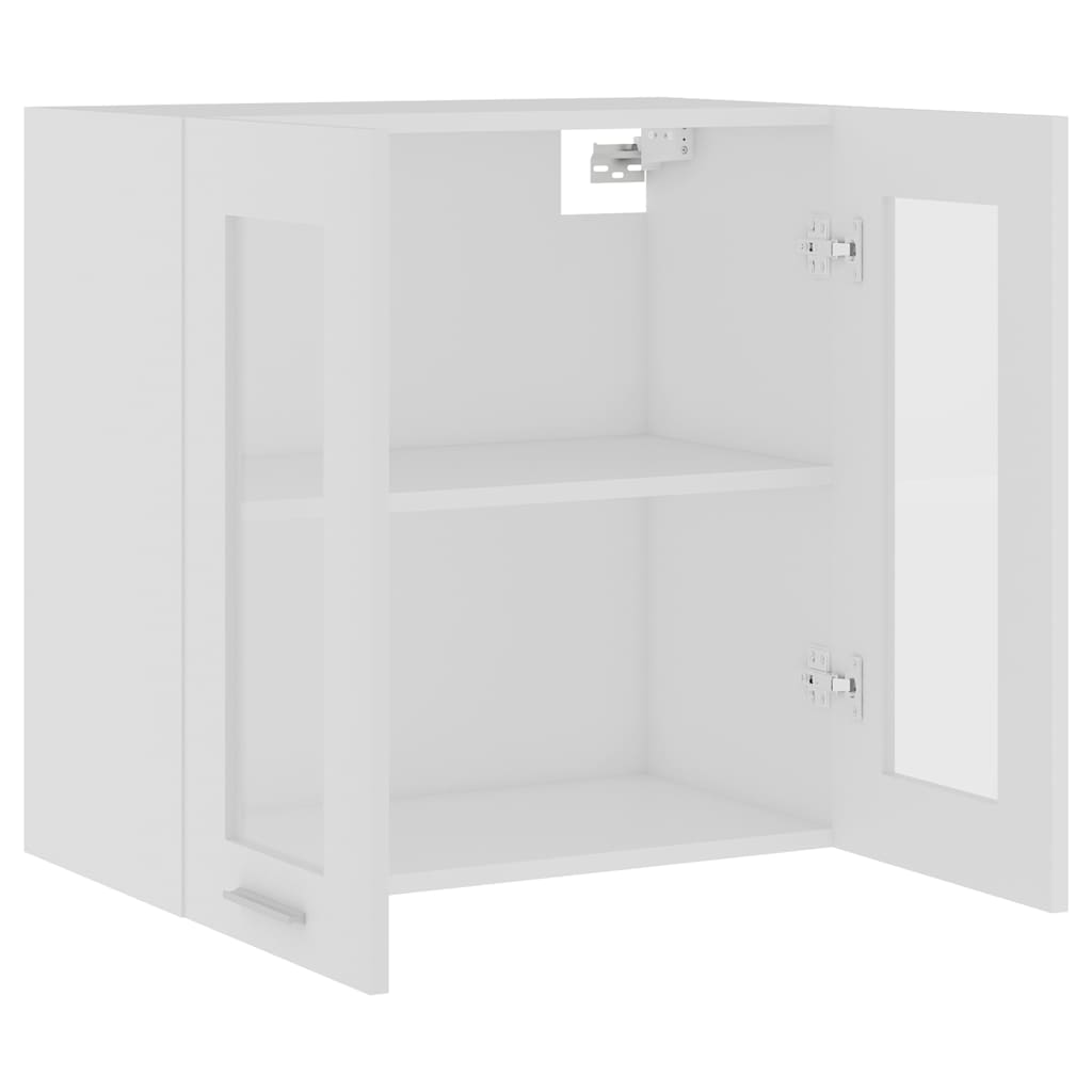 vidaXL Hanging Glass Cabinet | White | Engineered Wood, Glass | Compact 6