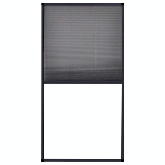 Plisse Insect Screen for Windows Aluminium Anthracite 80 cm 160 cm