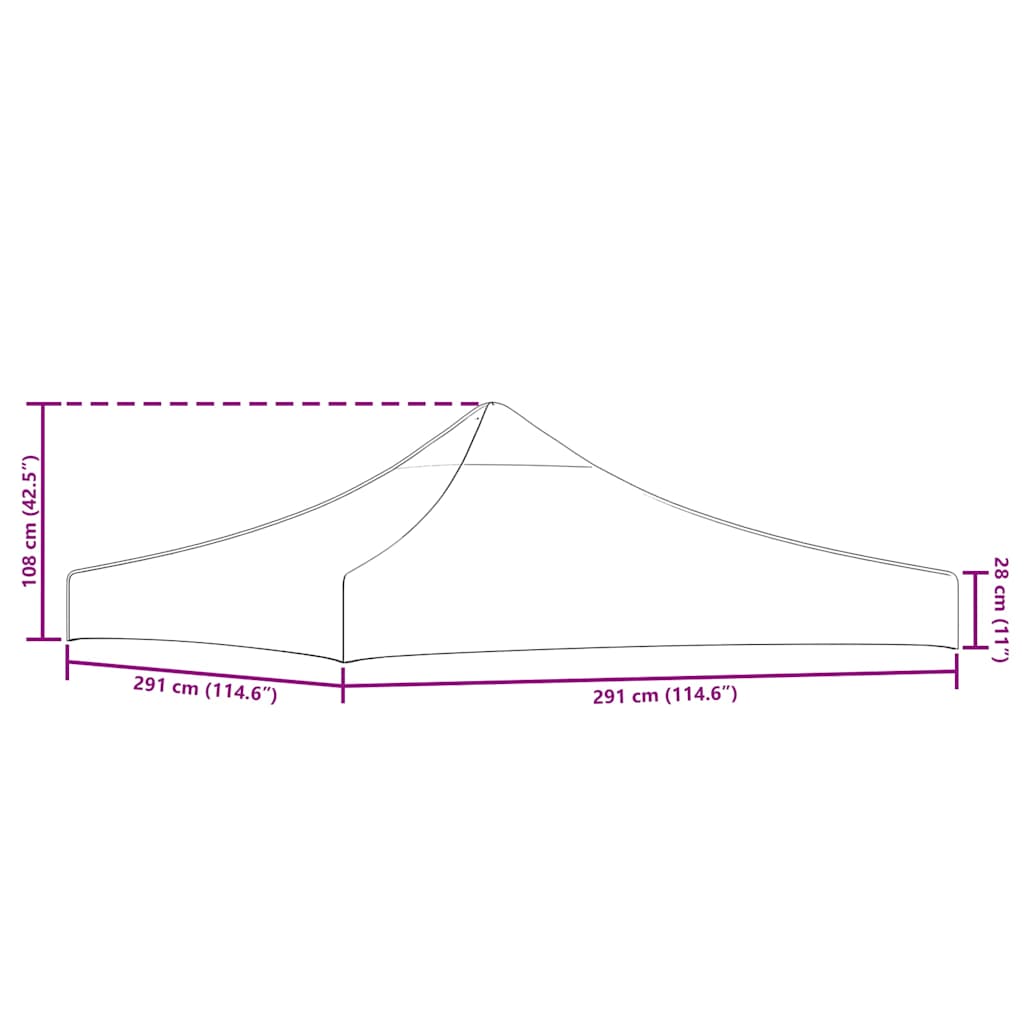vidaXL Party Tent Roof 3x3 m Beige 270 g/m² 5