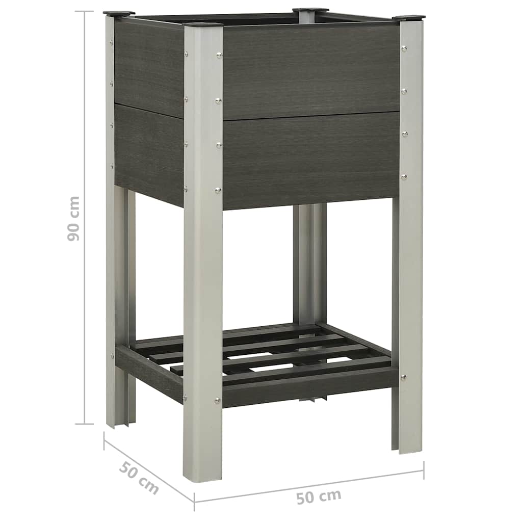 vidaXL Raised Bed | Grey | Wood-plastic composite, Steel, Aluminium 5