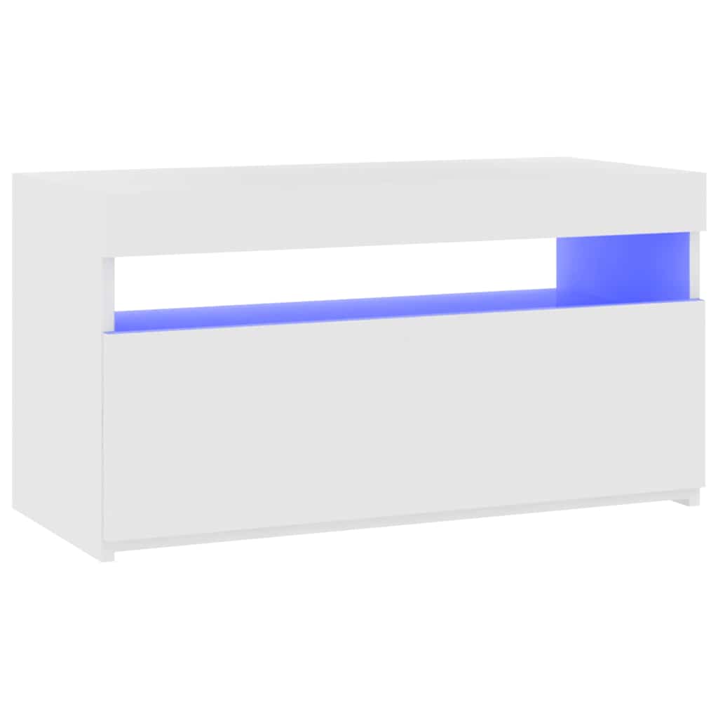 804391 vidaXL TV Cabinet with LED Lights White 75x35x40 cm 6