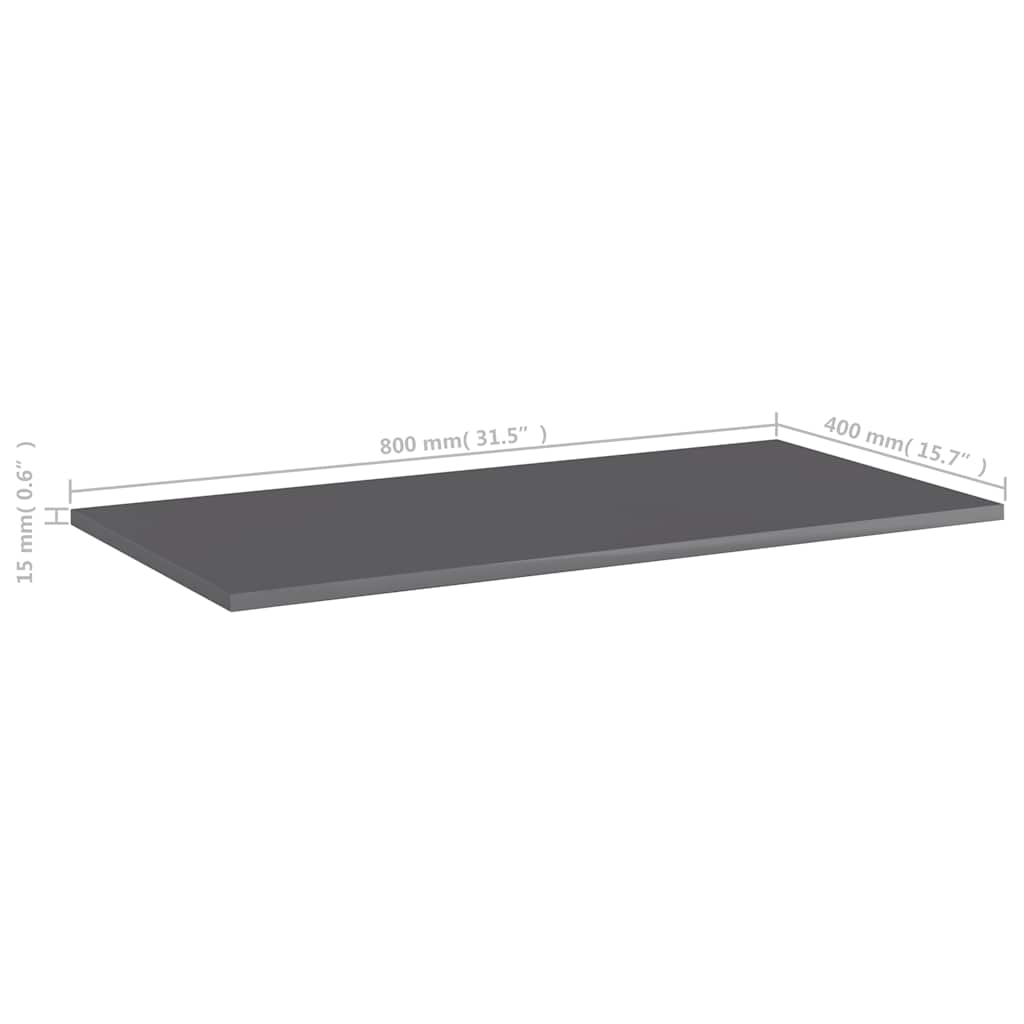 805345 vidaXL Bookshelf Boards 8 pcs High Gloss Grey 80x40x1,5 cm Engineered Wood 5