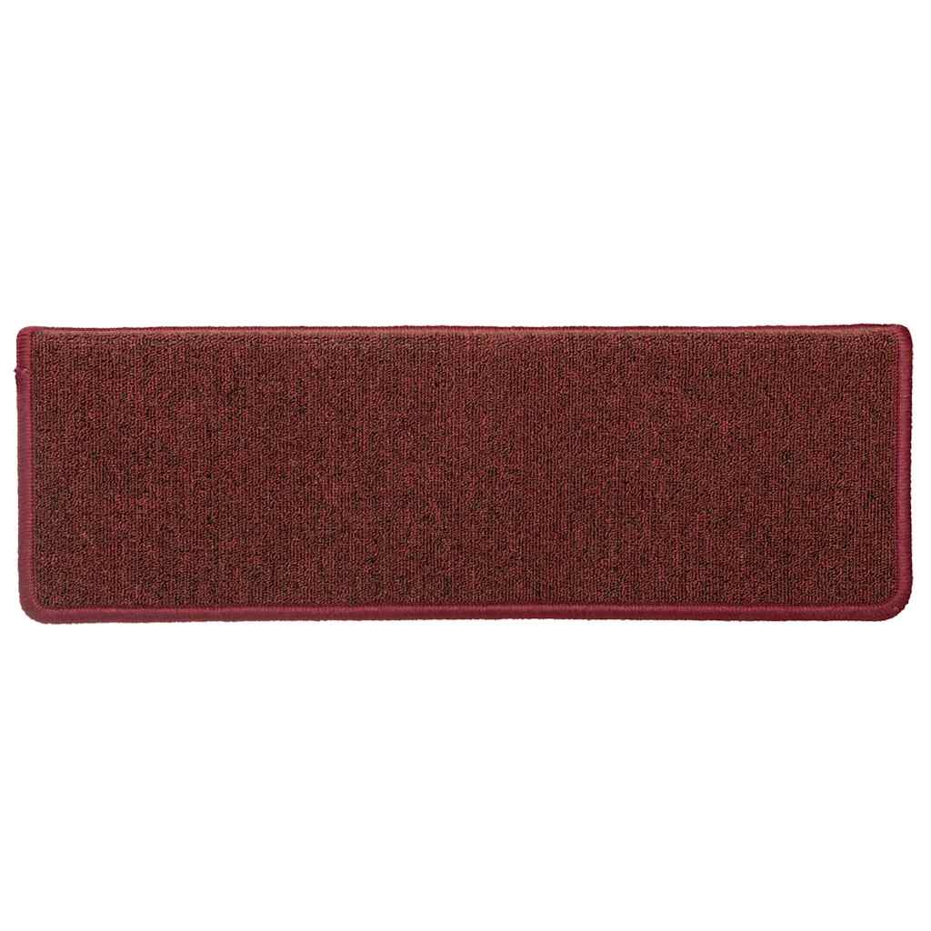 vidaXL Stair Tread | Set of 15 | Matte Red | 100% Polypropylene | Non-slip 6