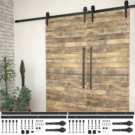 Sliding Door Hardware Kit Steel Black 200 cm 2