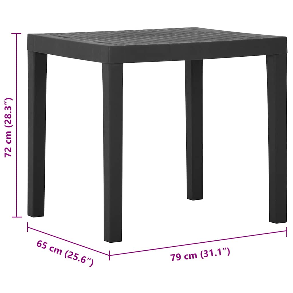 vidaXL Garden Table | Grey | Plastic | Medium | Durable | Garden Table 5