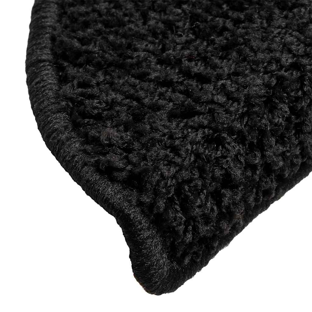 vidaXL Stair Mats 10 pcs 56x17x3 cm Black Half Round 6