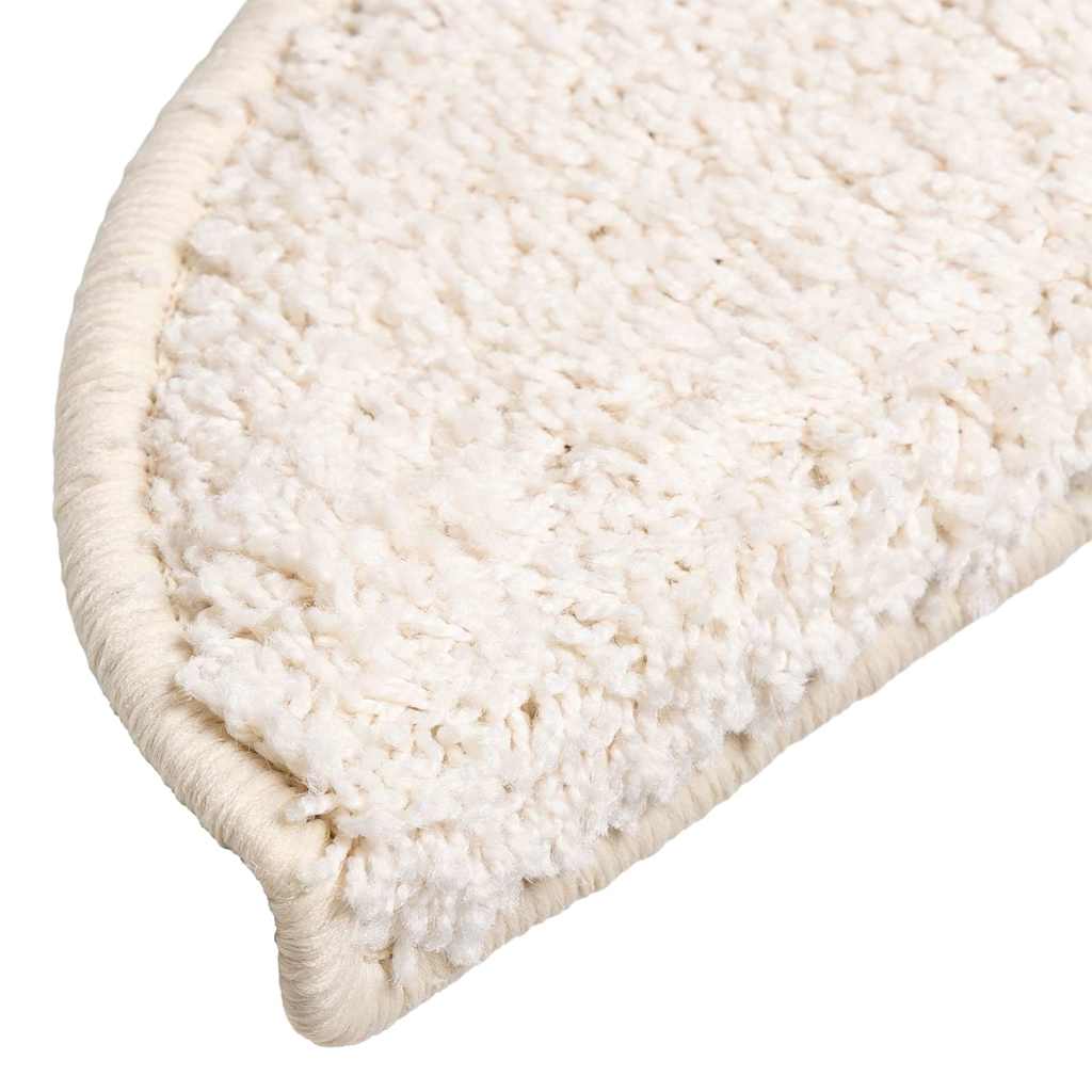 vidaXL Stair Mats 10 pcs 56x17x3 cm White Half Round 6
