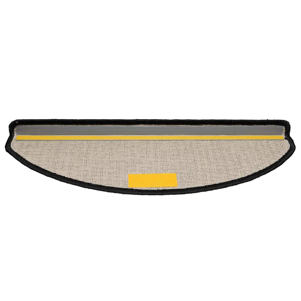 vidaXL Stair Mats 10 pcs 65x21x4 cm Black Half Round Large 6