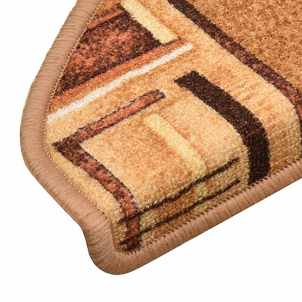 vidaXL Stair Mats Self-adhesive 10 pcs 65x21x4 cm Beige 6