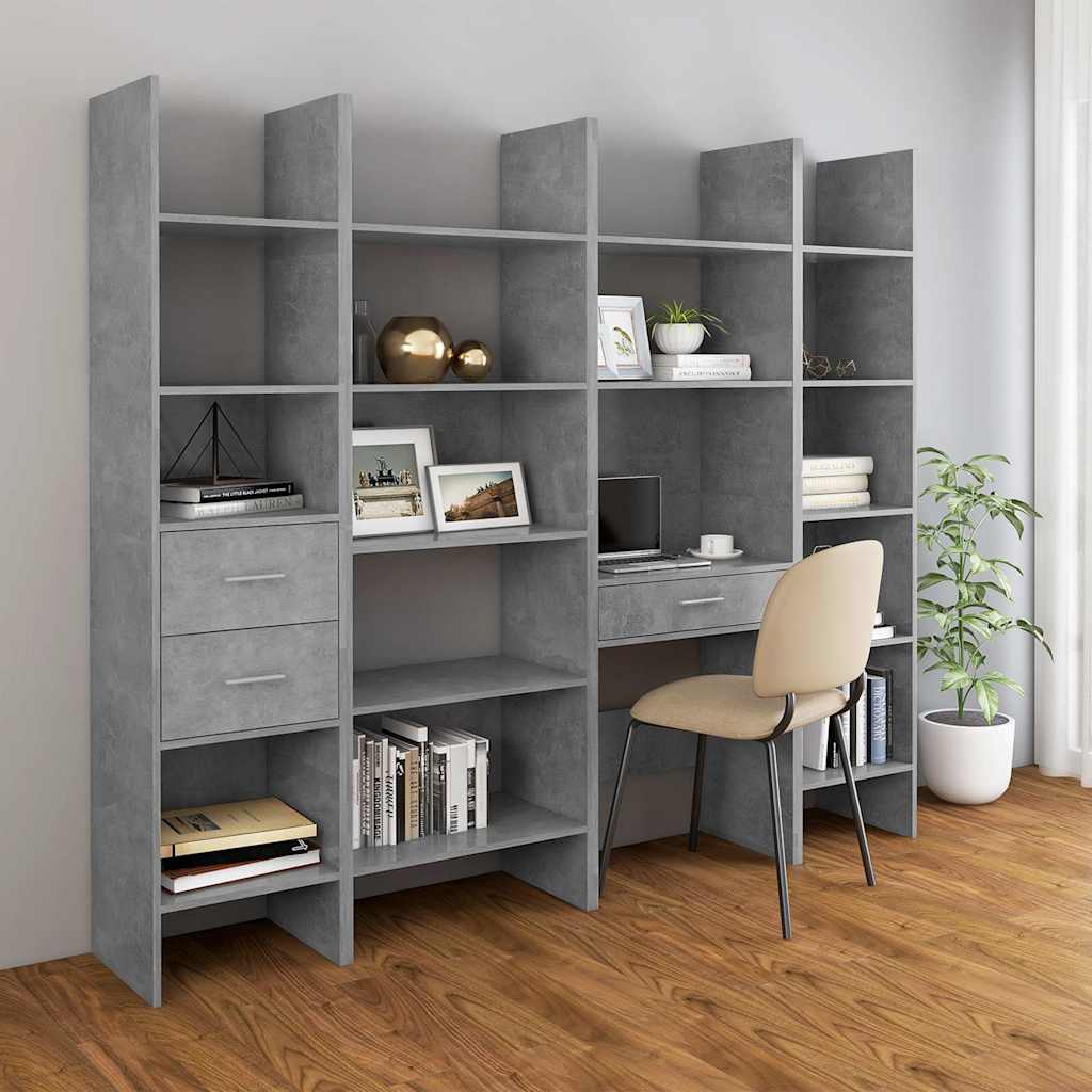 vidaXL Book Cabinet | Concrete Grey | Engineered Wood | Tall | Book Cabinet 6