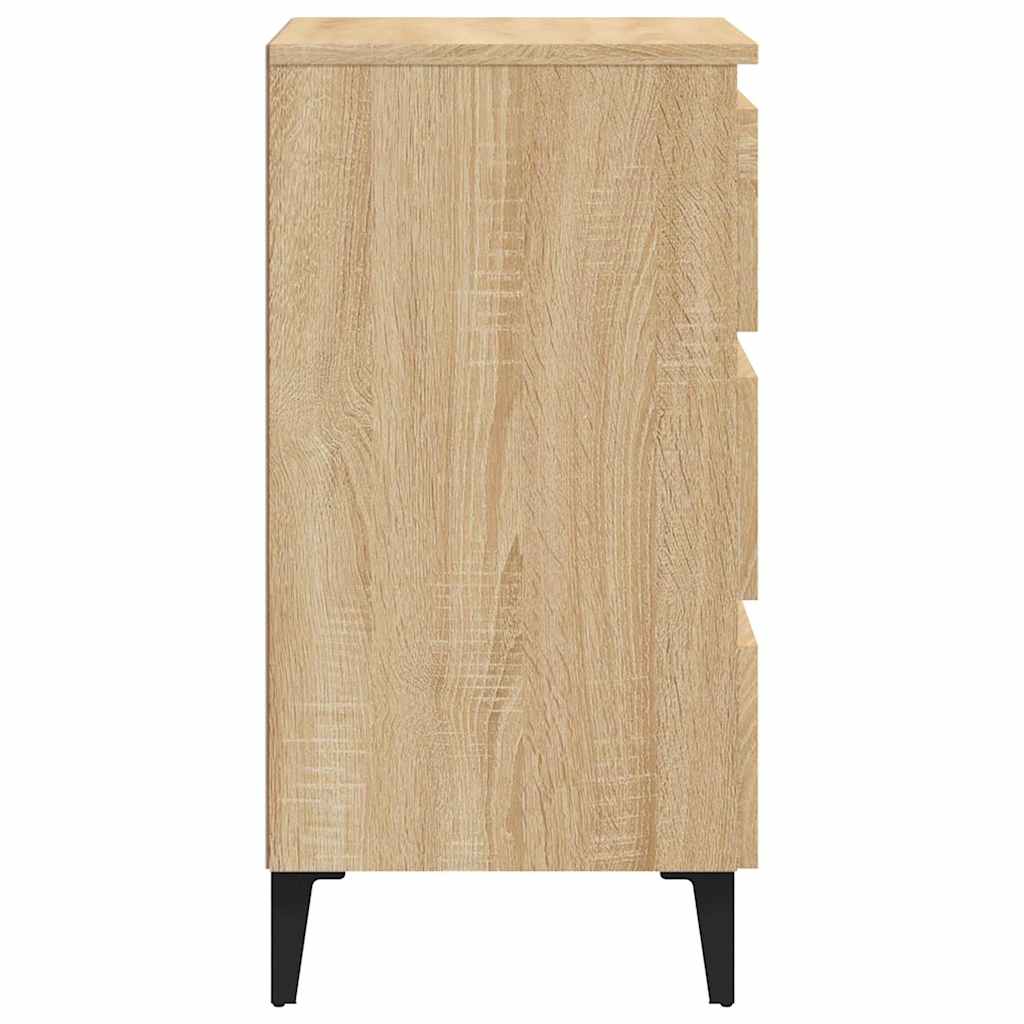 805911 vidaXL Bed Cabinet with Metal Legs Sonoma Oak 40x35x69 cm 6