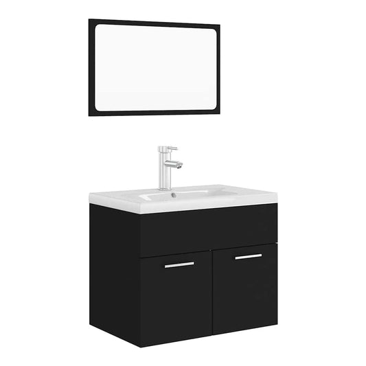 Bathroom Furniture Set Engineered Wood 60 x 38.5 x 46 cm Black