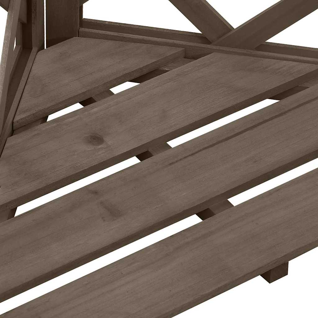 vidaXL Corner Trellis | Grey | Solid fir wood | Compact | Decorative Inlays 6