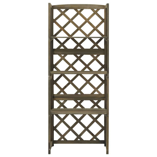 vidaXL Trellis | Grey | Solid fir wood | 55x30x140 cm | Shelving | Trellis 2