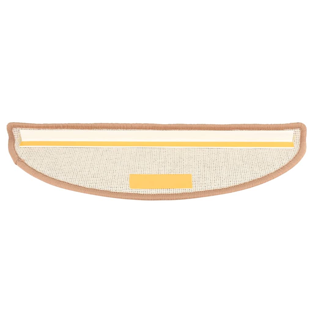 Stair Mats 15 pcs Light Brown Half Round