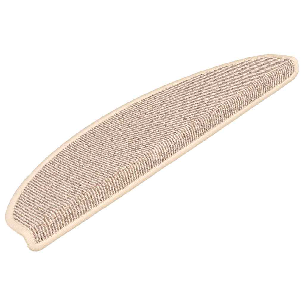 Stair Mats 15 pcs 65x21x4 cm Half Round Large Width 65 cm White and brown