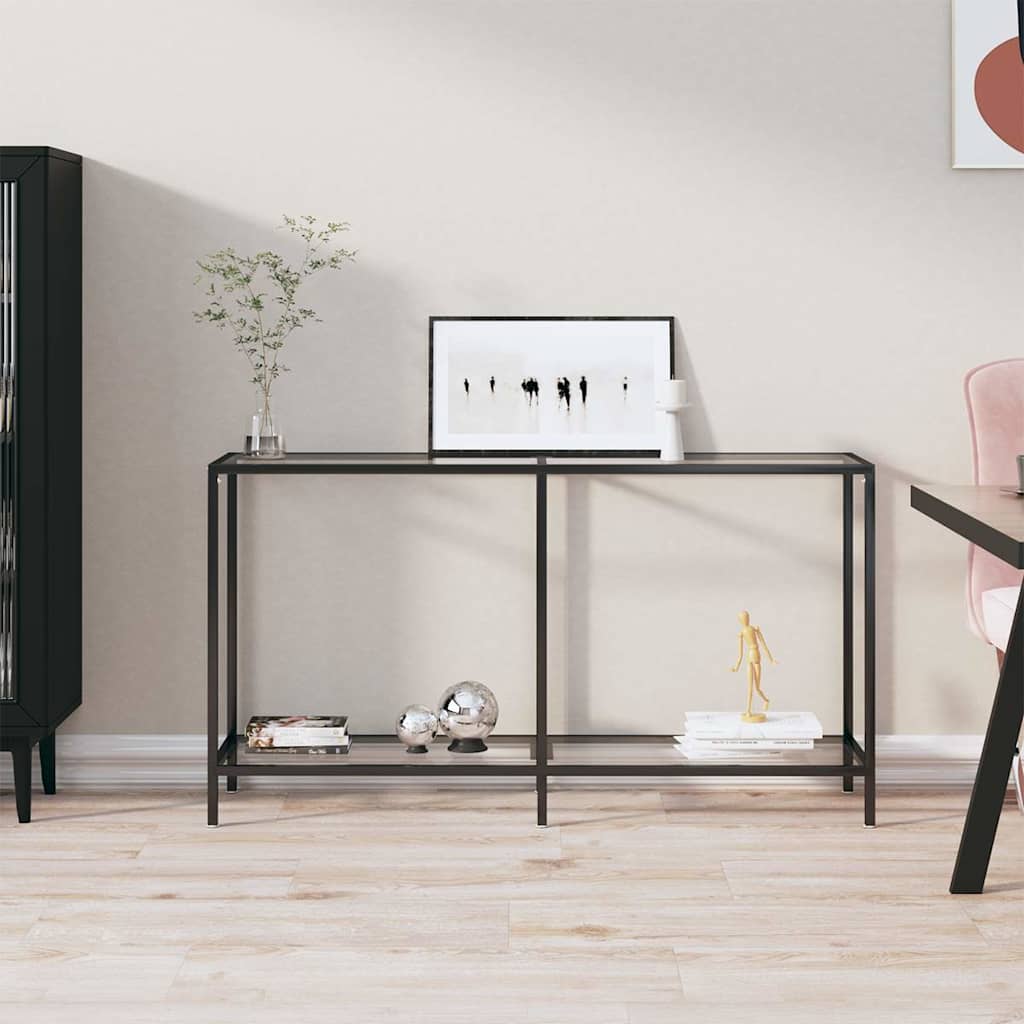 vidaXL Console Table 140x35x75.5 cm Tempered Glass