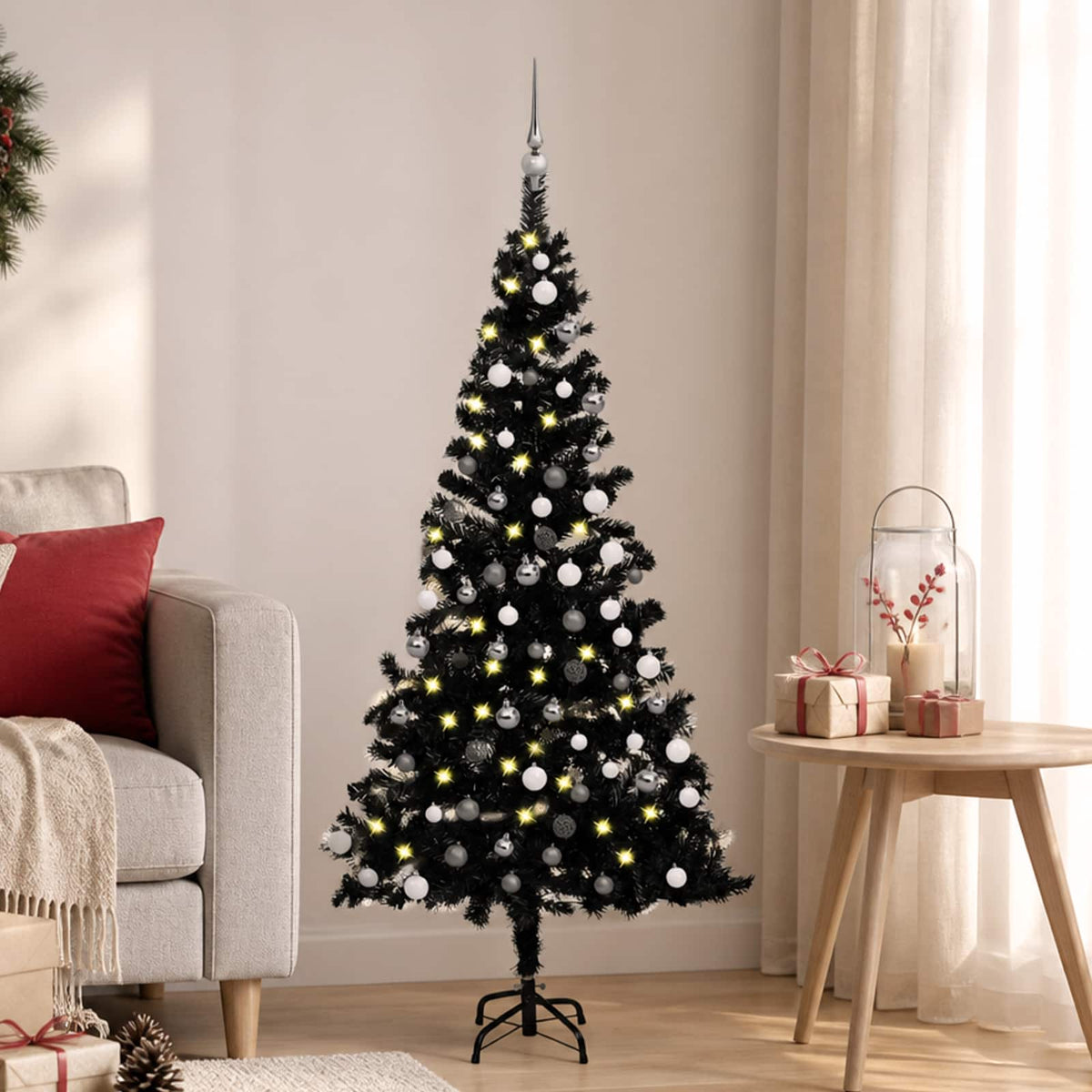 vidaXL Christmas Tree PVC 120 cm Black