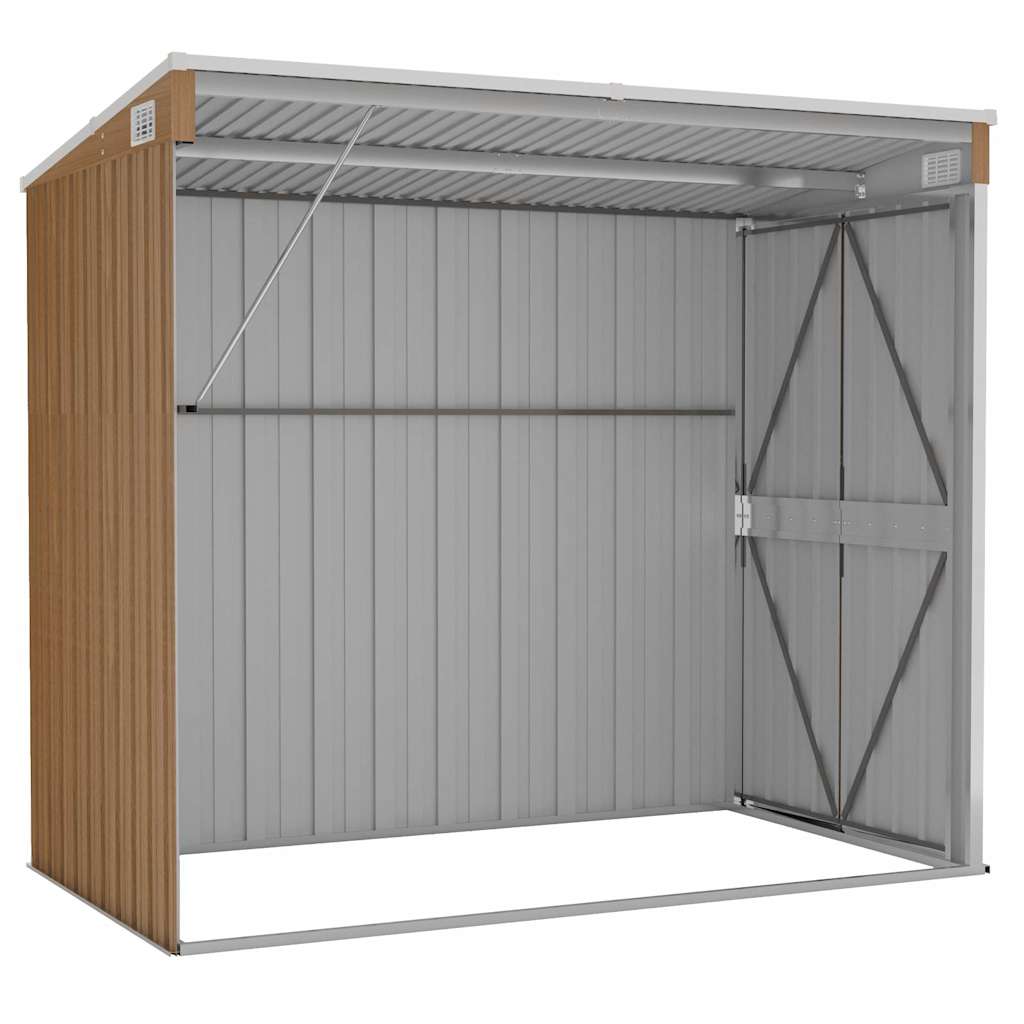vidaXL Garden Shed | Brown (wood-like finish) | Galvanised steel, metal | Medium 6