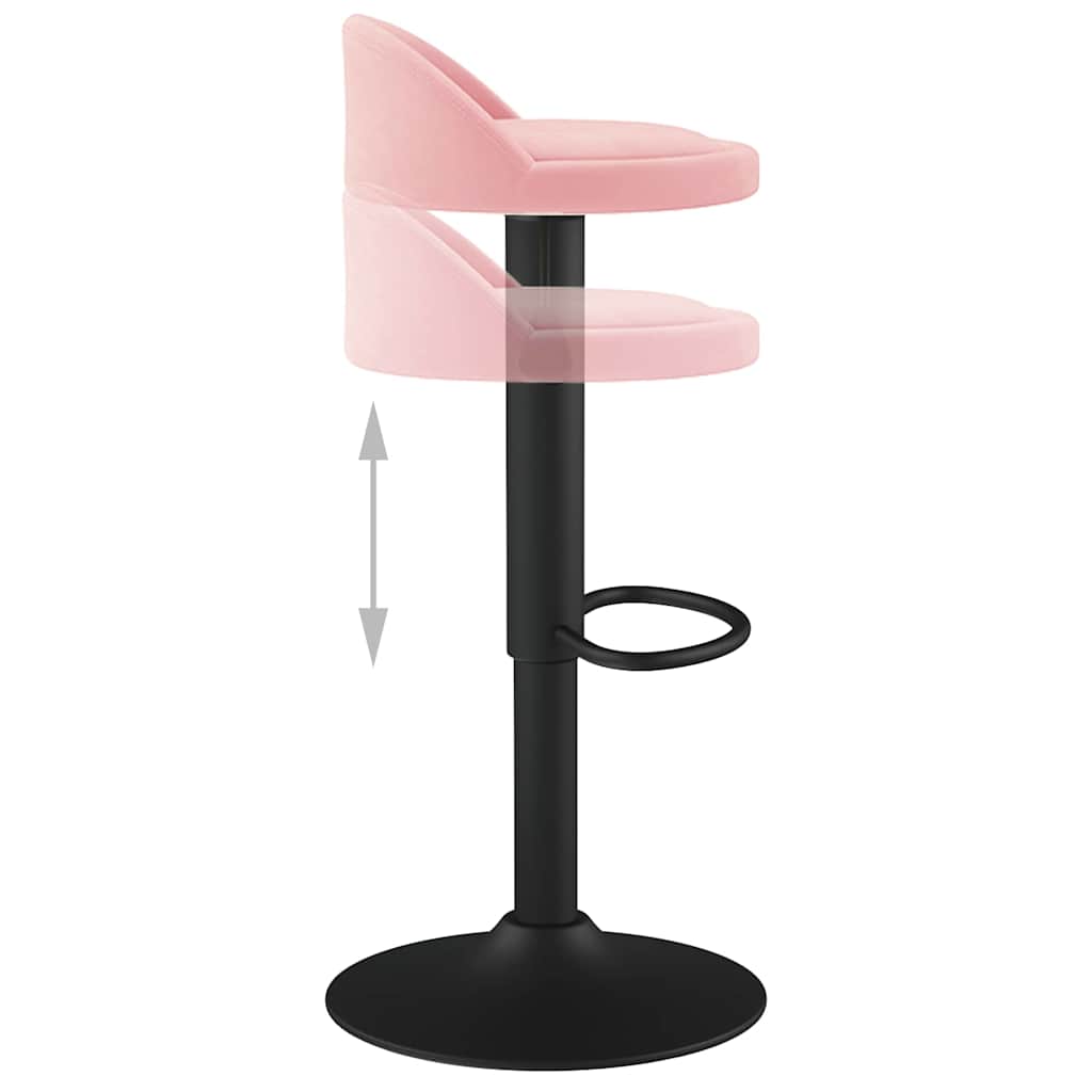 vidaXL Bar Stool Pink Velvet 6