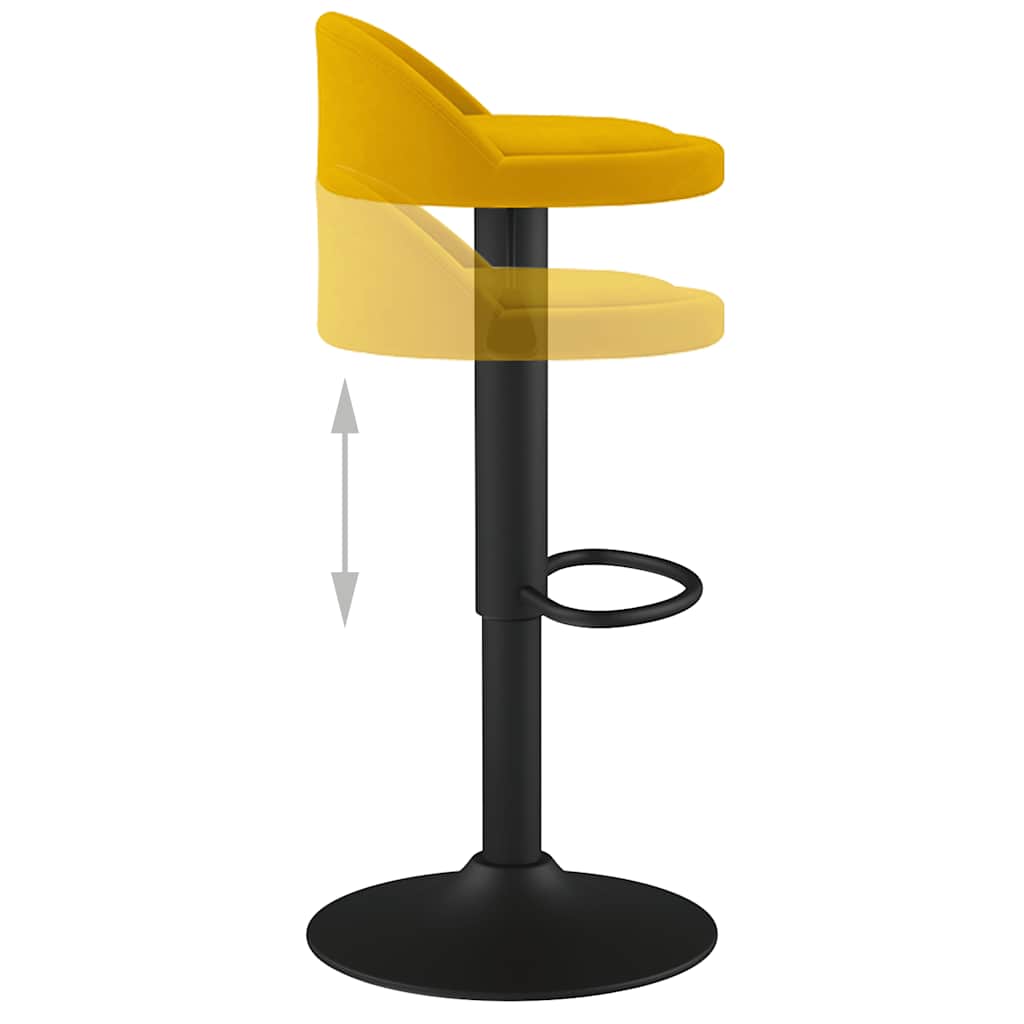 vidaXL Bar Stool Yellow Velvet 6