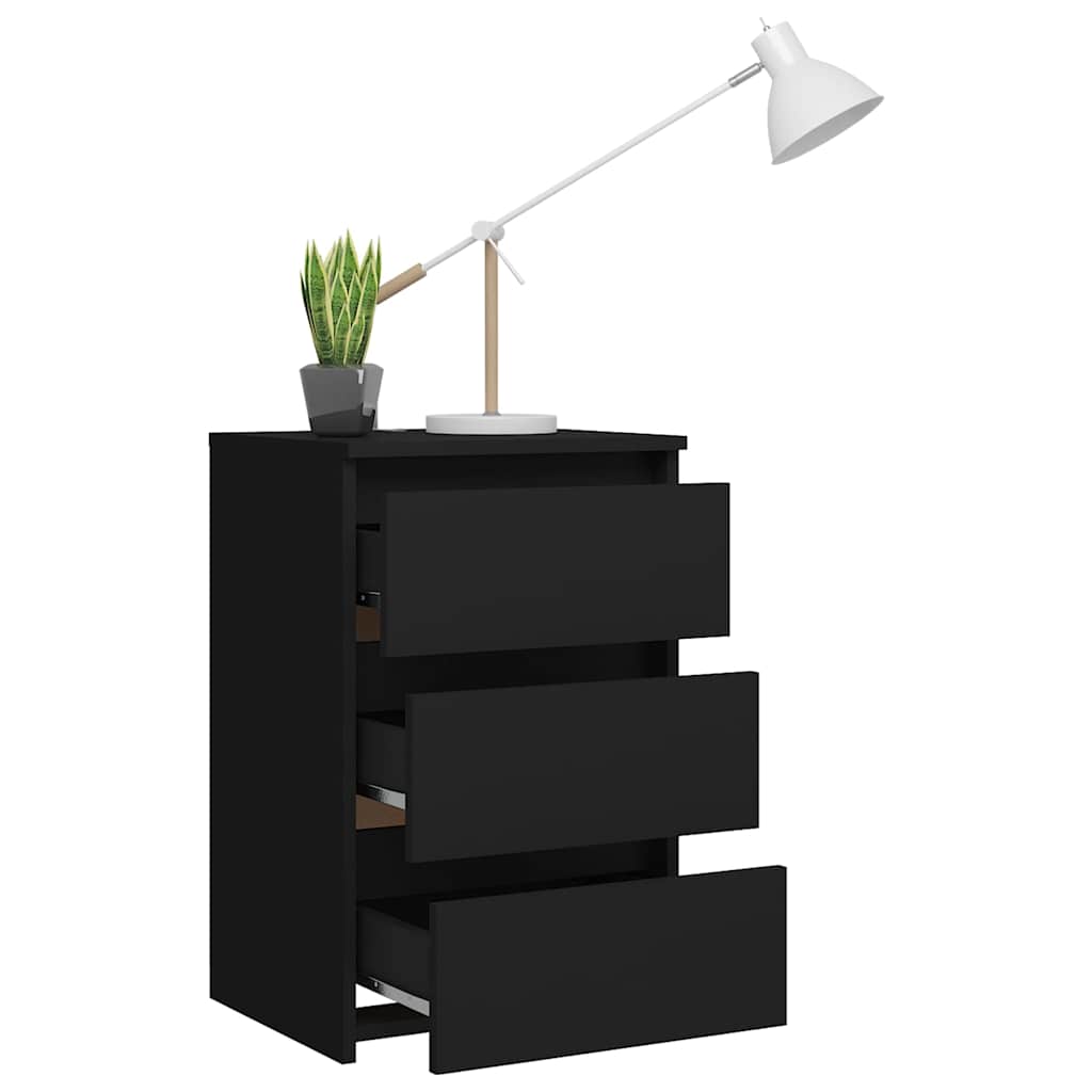 806213 vidaXL Bed Cabinet Black 40x35x62,5 cm Engineered Wood 6