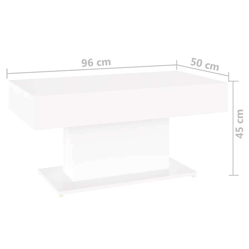 vidaXL Coffee Table White 96x50x45 cm Engineered Wood 6