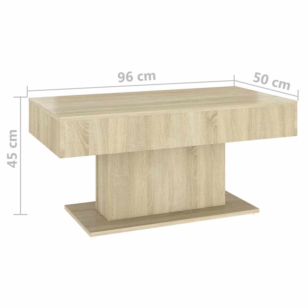 vidaXL Coffee Table Sonoma Oak 96x50x45 cm Engineered Wood 6