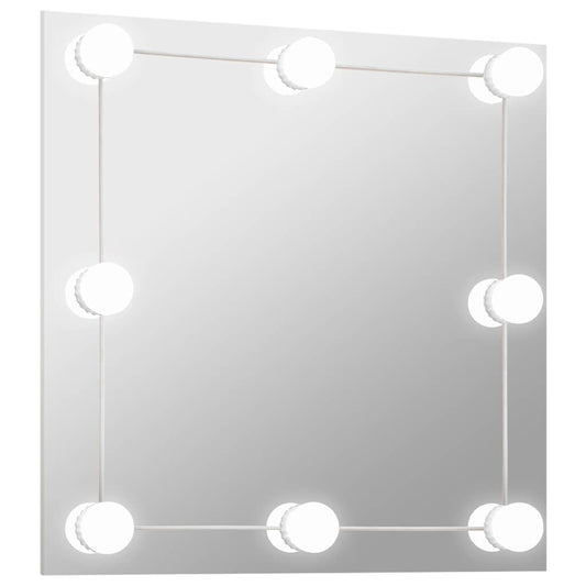 vidaXL Wall Mirror With Led Light | Silver | Glass, Plastic | Medium 2