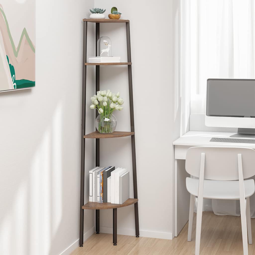 vidaXL 3-Tier Corner Shelf and Black 45.5x31.5x120 cm