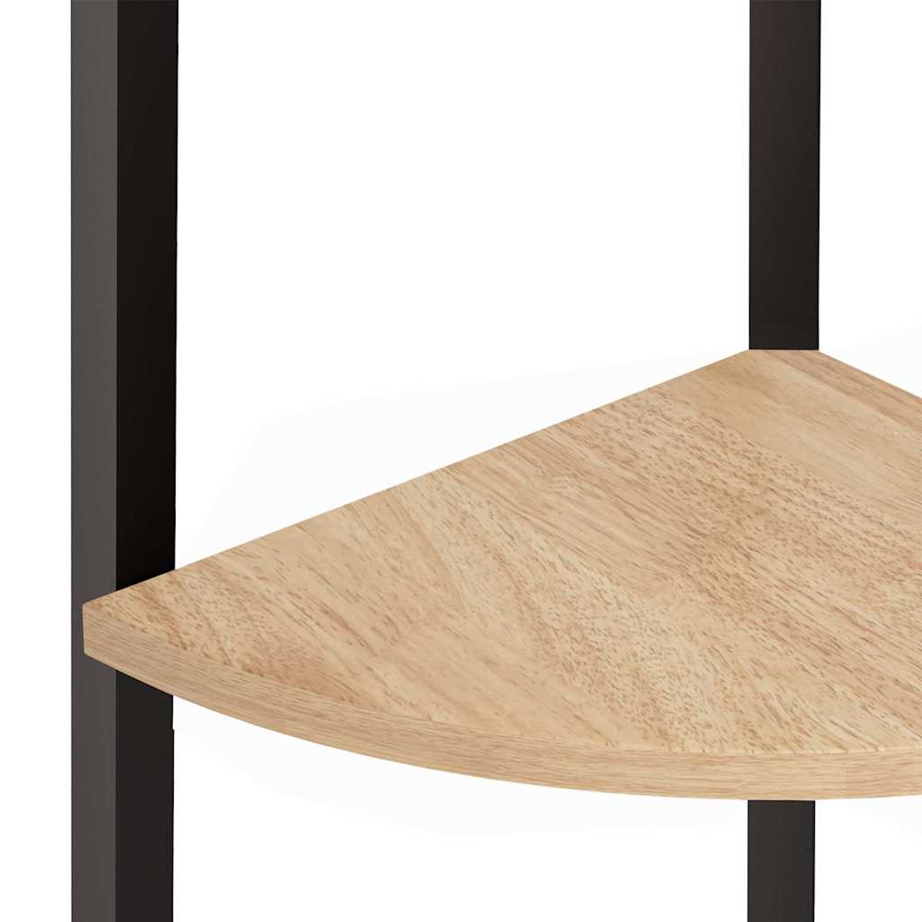 vidaXL Corner Shelf | Light brown and black | Engineered wood, steel | Medium 6