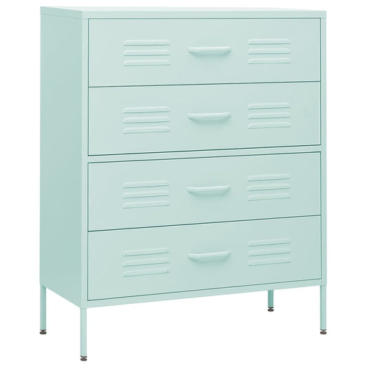 vidaXL Chest Of Drawer | Mint | Steel | 80x35x101.5 cm | Adjustable Feet 2