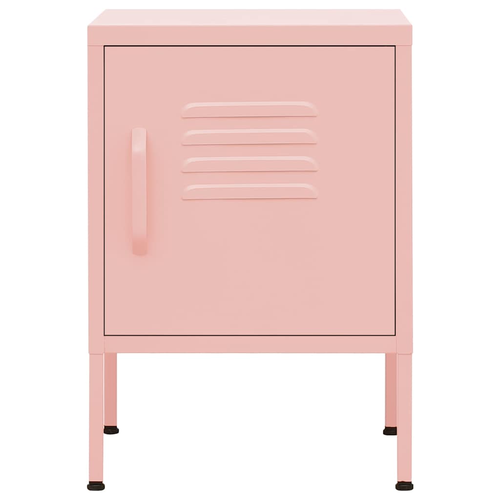 Nightstand 35x35x51 cm Steel Pink