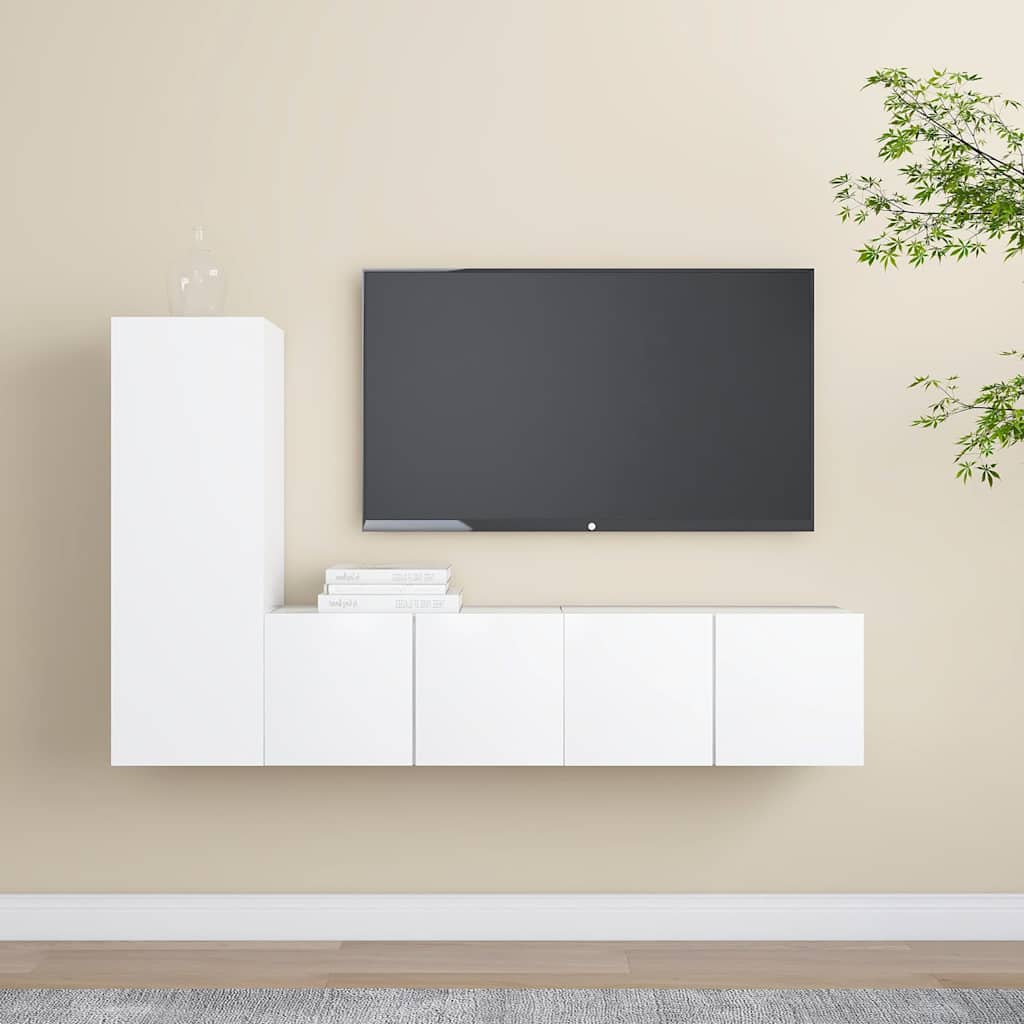 TV Cabinet Set Engineered Wood Width 60 cm White 3