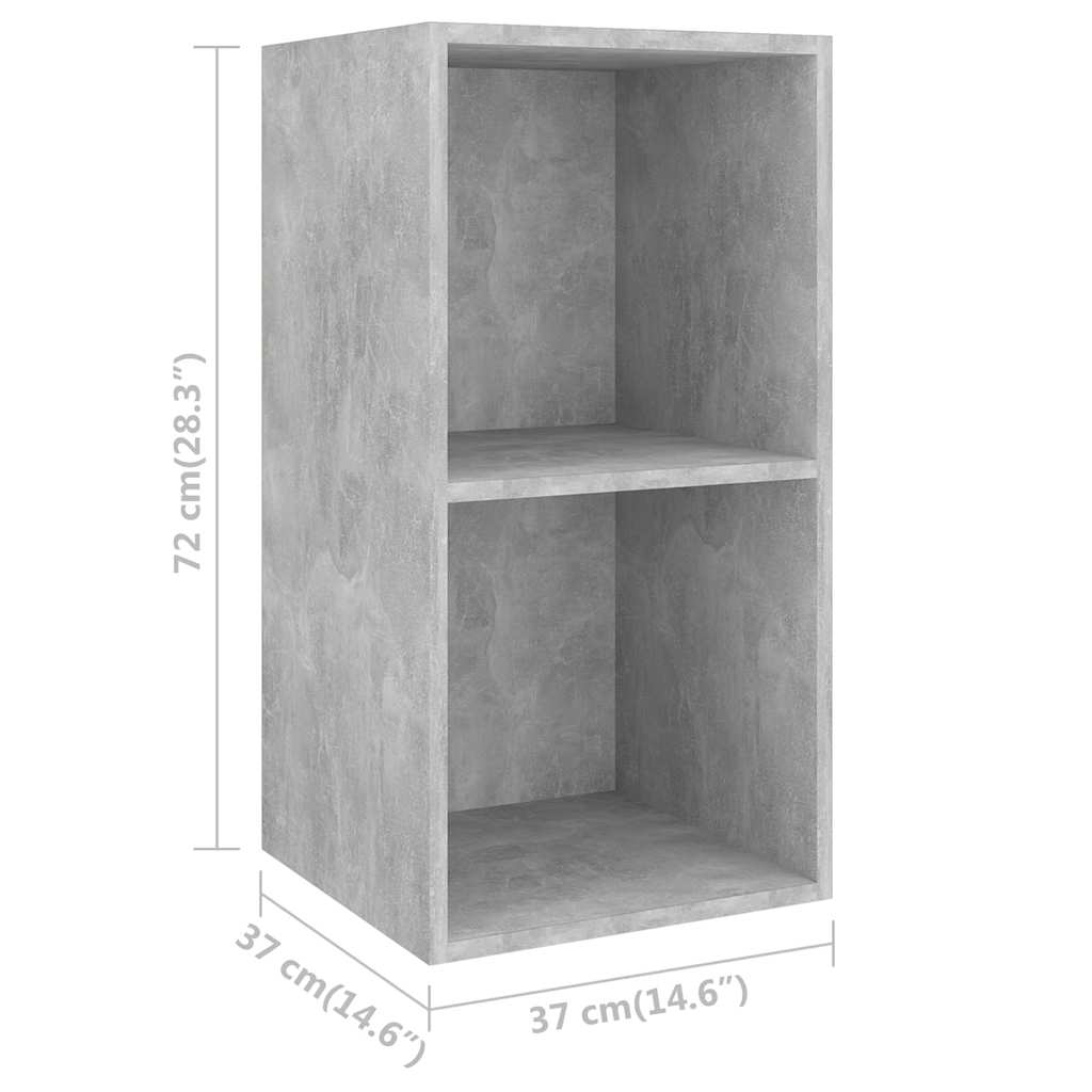 vidaXL TV Cabinet | Set of 2 | Concrete grey | Engineered wood | Standard 5