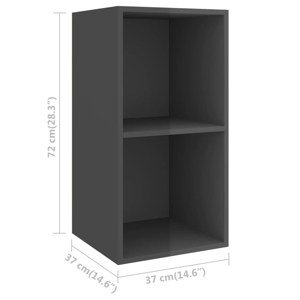 vidaXL TV Cabinet | Set of 2 | High gloss grey | Engineered wood | TV Cabinet 5