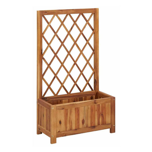 Raised Bed with Trellis Solid Acacia Wood 55 cm 100 cm 28 cm